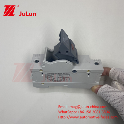 Защитный сертификат DIN Rail Solar Fuse Holder для солнечных панелей RT18 AC Fuses Fast Blow Ceramic 22x58