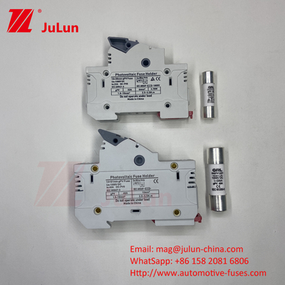 Защитный сертификат DIN Rail Solar Fuse Holder для солнечных панелей RT18 AC Fuses Fast Blow Ceramic 22x58