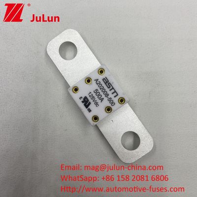 68*17.7*12mm A202008 350A 125VDC EV FUSE Высокая пропускная способность менее 125Vdc для оптимизации производительности электромобилей