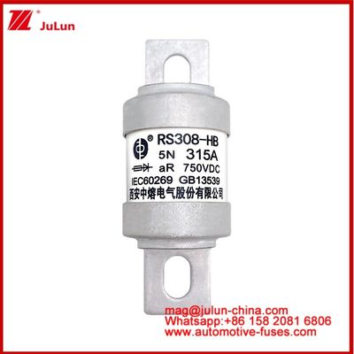 Застегнутый M6 5N 315A AR 750VDC-1 Электрическое транспортное средство Фьюзе тяга Каремическая трубчатая преобразование мощности Энергохранилище на борту зарядного устройства