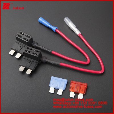 Plated Brass Automotive 12V Micro2 Mini Auto Fuse Holder Add-A-Circuit TAP Adapter Small Standard ATM APM Blade Car Fuse 10A Blade Car Fuse Dc Car Mini Fuse Tap Automobile Fuse Holder