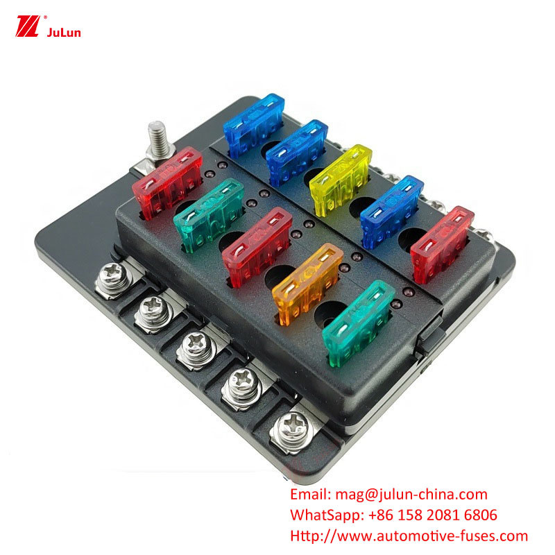 12 Way Fuse Box 12 Way Positive And Negative Car Boat Safety Seat With LED Light Car Insert Automatic Reset Автоматическое перезагрузка автомобильных предохранителей