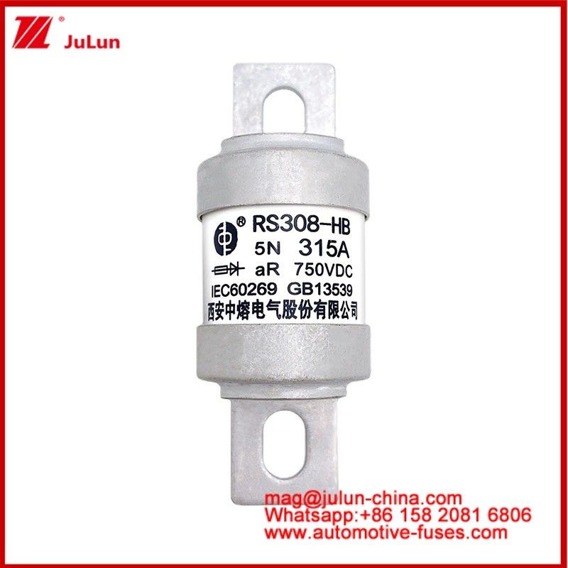 Застегнутый M6 5N 315A AR 750VDC-1 Электрическое транспортное средство Фьюзе тяга Каремическая трубчатая преобразование мощности Энергохранилище на борту зарядного устройства