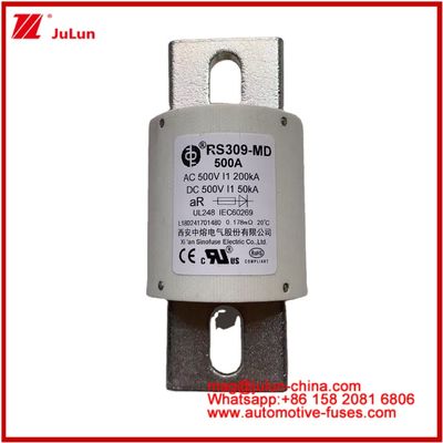 500VDC 200KA 500VAC 50KA AR Трубчатый керамический быстрый предохранитель FUSE RS309-MD 500A Для электромобилей и систем батарей